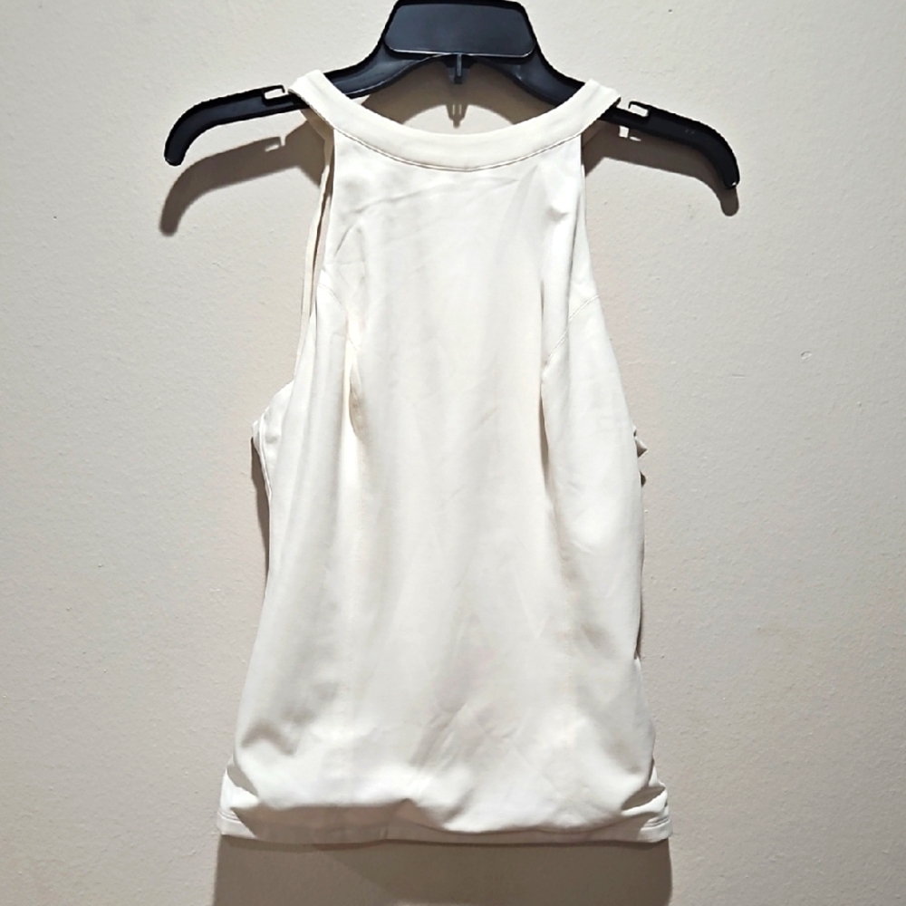 Bebe Elegant White Sleeveless Halter Top size small petite